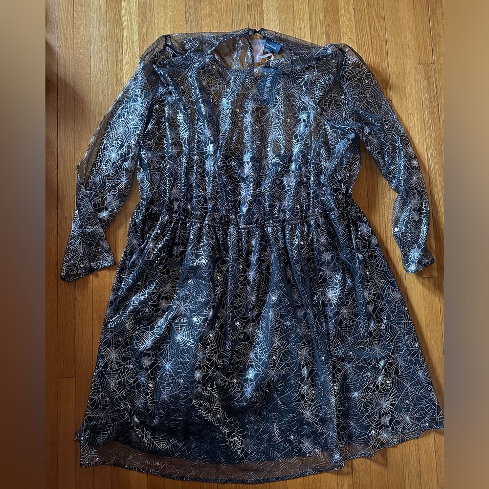 ModCloth Dazzle Do You Silver Spider Web Dress, Size 3X, NWT